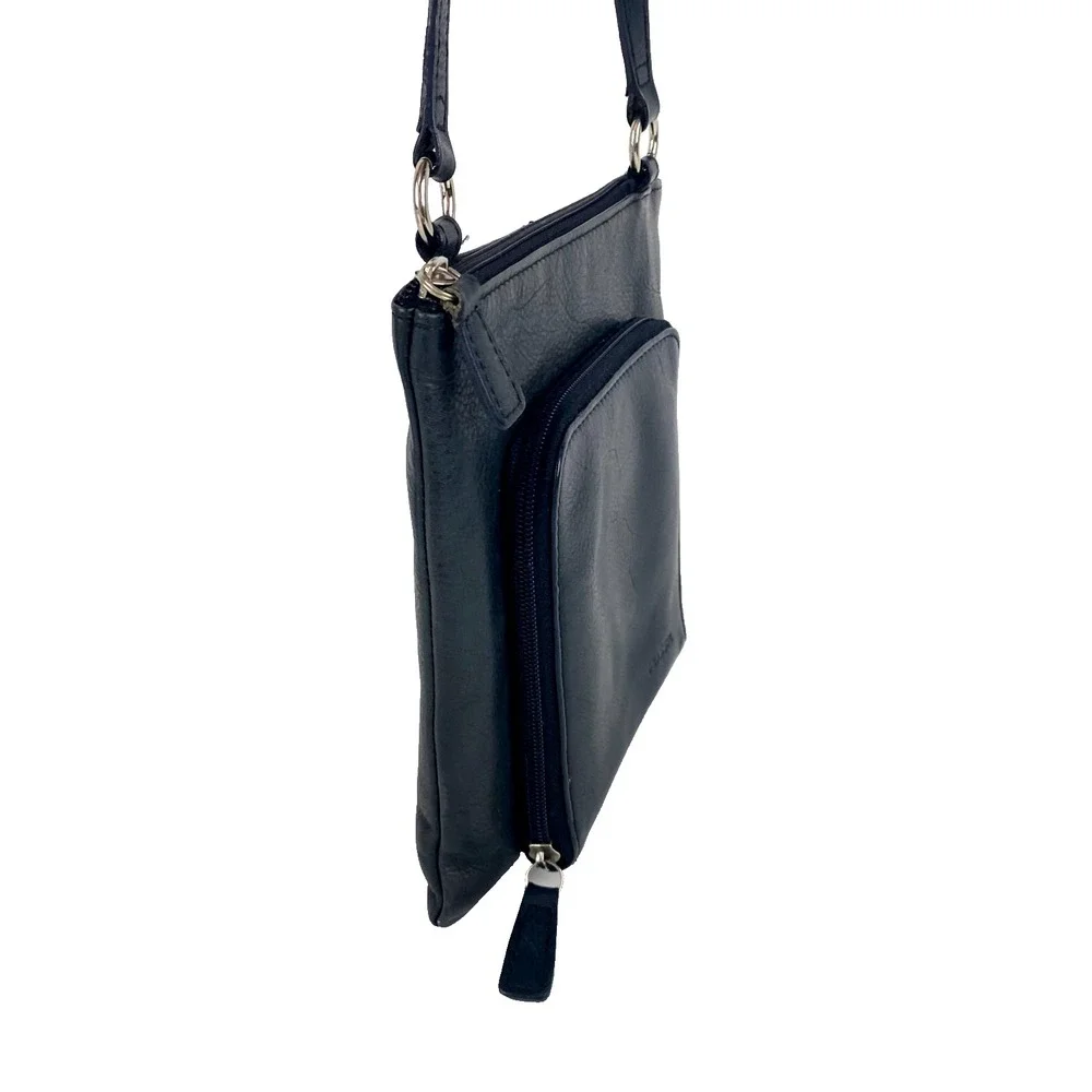 Fossil Black Leather Shoulder Bag Purse Handbag Vintage - Fine!